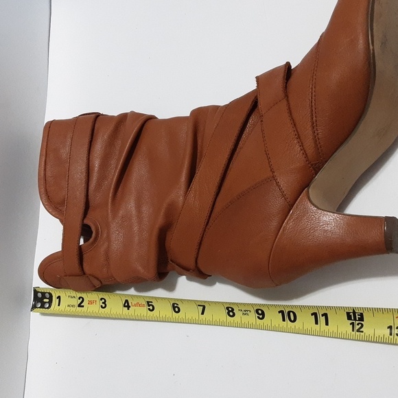 Steve Madden leather mid calf boots women 8M chunky heels brown festival rodeo - Picture 10 of 11